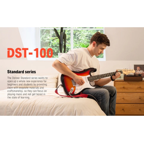 Donner DST-100 39 Inch ST Electric Guitar Kit with Amplifier Solid Body H-S-S Pickup - Right Handed