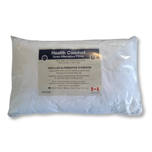 Cotton House - 100% Micro Gel Fiber Pillow, Cotton Shell, Standard Size, Made in Canada