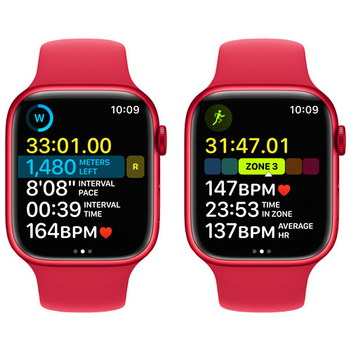 Bell Apple Watch Series 8 (GPS + Cellular) 45mm (PRODUCT)RED Aluminum Case w/ (PRODUCT)RED Sport Band - M/L - Monthly Financing