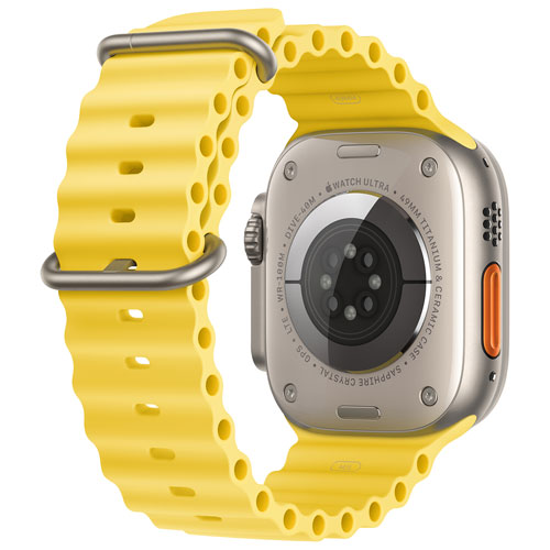 Rogers Apple Watch Ultra (GPS + Cellular) 49mm Titanium Case with Yellow Ocean Band - Monthly Financing