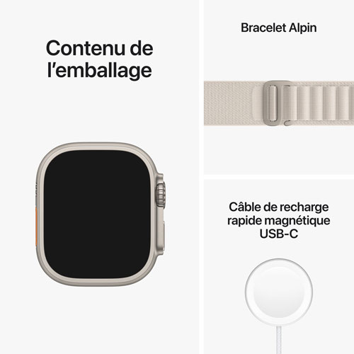 Apple Watch Ultra avec boîtier de 49 mm en titane et bracelet alpin comète de Rogers - Petit - Financement mensuel