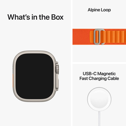 Apple Watch Ultra avec boîtier de 49 mm en titane et bracelet alpin orange de TELUS - Grand - Financement mensuel