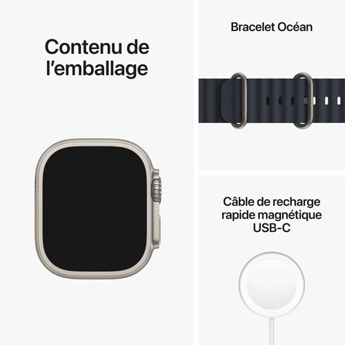 Rogers Apple Watch Ultra (GPS + Cellular) 49mm Titanium Case with Midnight Ocean Band - Monthly Financing