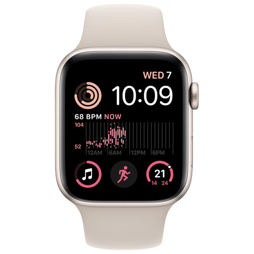 Rogers Apple Watch SE (GPS + Cellular) 44mm Starlight Aluminum Case with Starlight Sport Band (2022) - Monthly Financing