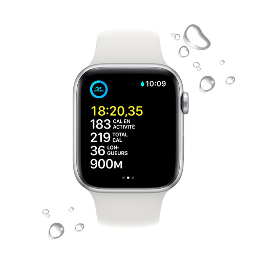 Rogers Apple Watch SE 44mm Silver Aluminum Case with White Sport Band (2022) - Monthly Financing