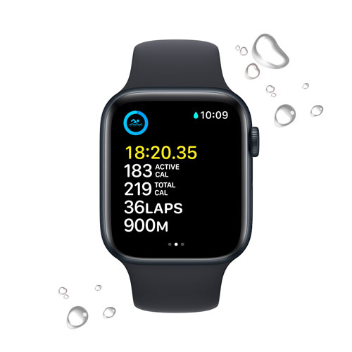 Rogers Apple Watch SE GPS Cellular 44mm Midnight Aluminum Case with Midnight Sport Band 2022 Monthly Financing Best Buy Canada