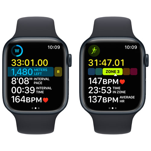 Freedom Mobile Apple Watch Series 8 (GPS + Cellular) 45mm Midnight Aluminum Case w/ Midnight Sport Band - M/L - Monthly Tab Payment