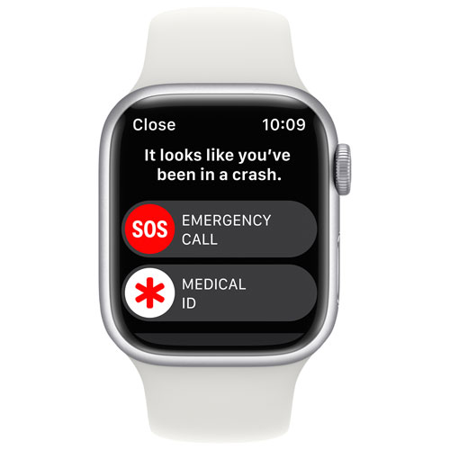 Bell Apple Watch Series 8 (GPS + Cellular) 41mm Silver Aluminum Case w/ White Sport Band - S/M - Monthly Financing