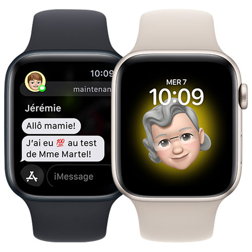 Apple Watch SE 40 mm en aluminium argenté avec bracelet sport blanc (2022) de Bell - Financement mensuel