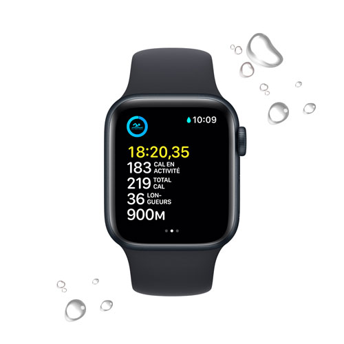 Apple Watch SE 40 mm en aluminium minuit avec bracelet sport minuit (2022) de TELUS - Financement mensuel
