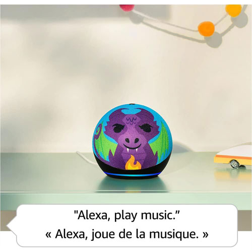 Haut-parleur intelligent Echo Dot Kids d'Amazon avec Alexa - Dragon de feu