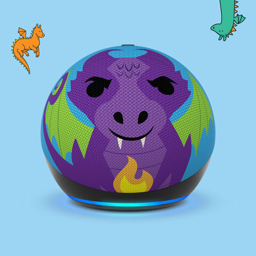 Haut-parleur intelligent Echo Dot Kids d'Amazon avec Alexa - Dragon de feu