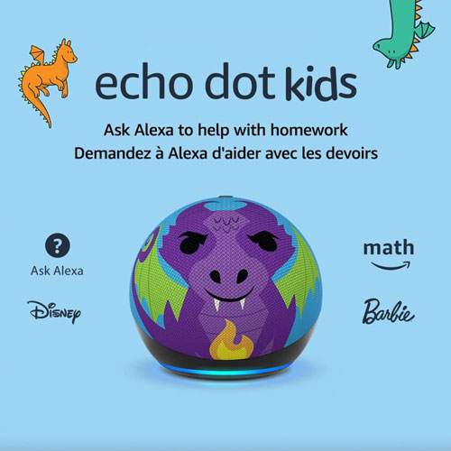 Haut-parleur intelligent Echo Dot Kids d'Amazon avec Alexa - Dragon de feu
