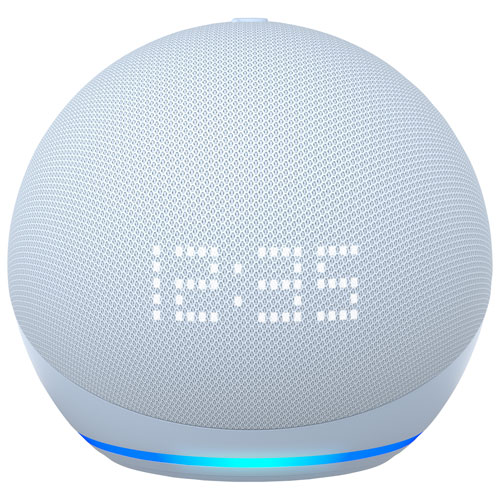 Haut-parleur intelligent Echo Dot d'Amazon avec horloge et Alexa - Bleu nuage