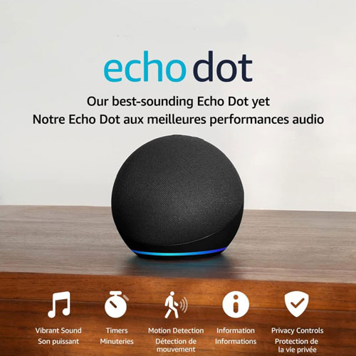 Haut-parleur intelligent Echo Dot d'Amazon avec Alexa - Anthracite