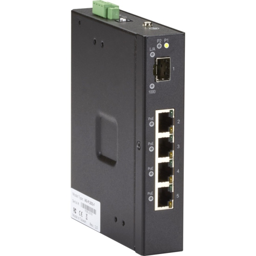 Black Box 5-Port Industrial Gigabit Ethernet Switch PoE+ Extreme Temperature