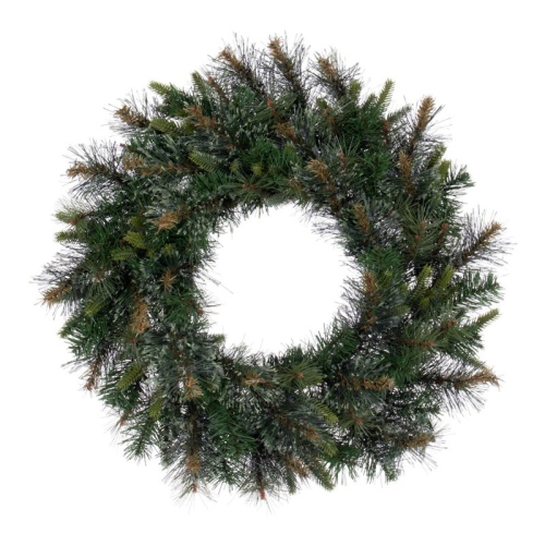 Vickerman 24" Plastic Cashmere Unlit Artificial Christmas Wreath in Green