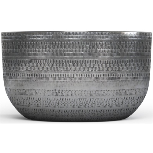 Simpli Home Johnsen Boho 30 " Metal Metal Coffee Table in Antique Silver