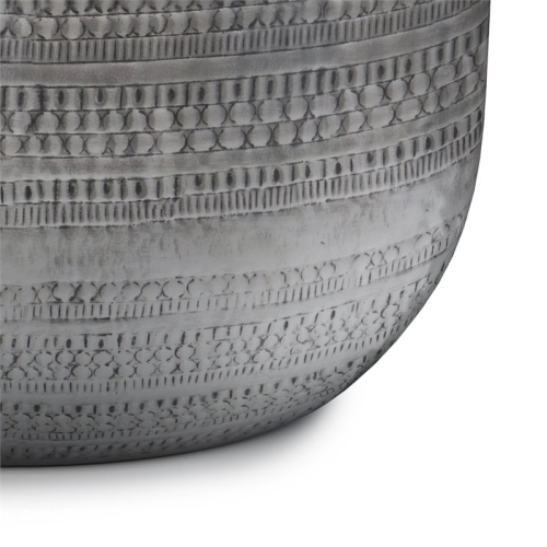 Simpli Home Johnsen Boho 30 " Metal Metal Coffee Table in Antique Silver