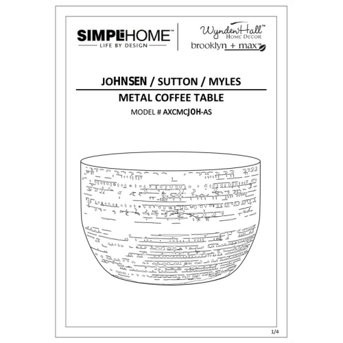 Simpli Home Johnsen Boho 30 " Metal Metal Coffee Table in Antique Silver