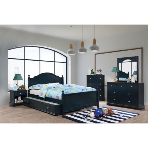 Furniture of America Belantra Solid Wood 1-Drawer Kids Nightstand in Blue