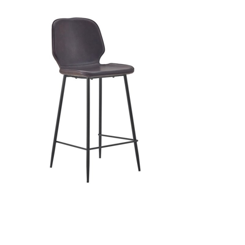 Plata Import Effie Ariella 26" Faux Leather Counter Stools in Brown