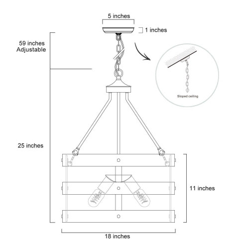 Farmhouse 5-Light Lantern Drum Wood Chandelier