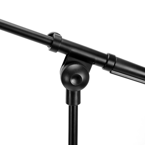 Short Microphone Portable Mic Tripod Stand with Fixed-Length Boom - Height Adjustable PrimeCables