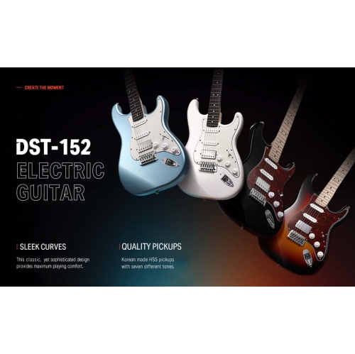 Donner DST-152 Full-Size ST Electric Guitar Kit with Amplifier 39-inch Coil Split HSS Pickup Beginner Set