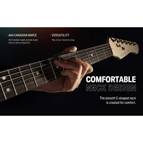 Donner DST-152 Full-Size ST Electric Guitar Kit with Amplifier 39-inch Coil Split HSS Pickup Beginner Set