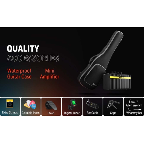 Donner DST-152 Full-Size ST Electric Guitar Kit with Amplifier 39-inch Coil Split HSS Pickup Beginner Set