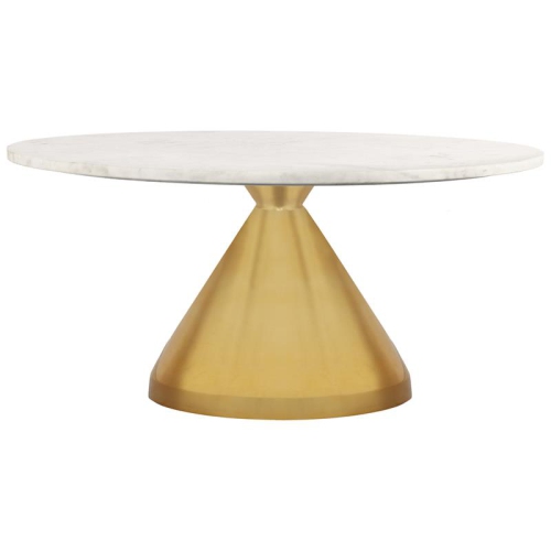 MERIDIAN FURNITURE  Emery Marble Coffee Table In White