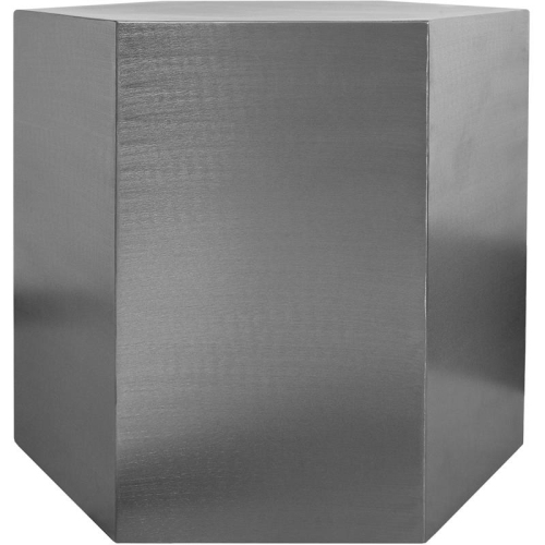 Meridian Furniture Hexagon Brushed Chrome Metal End Table