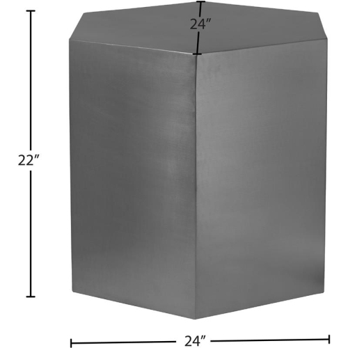 Meridian Furniture Hexagon Brushed Chrome Metal End Table