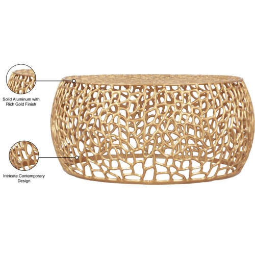 Meridian Furniture Priya Solid Gold Aluminum Coffee Table