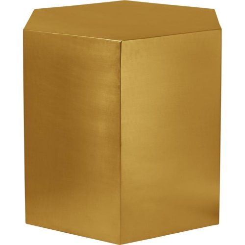 Meridian Furniture Hexagon Brushed Gold Metal End Table