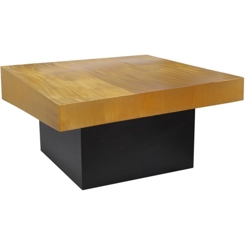 MERIDIAN FURNITURE  Palladium Textured Metal Coffee Table In In Gold