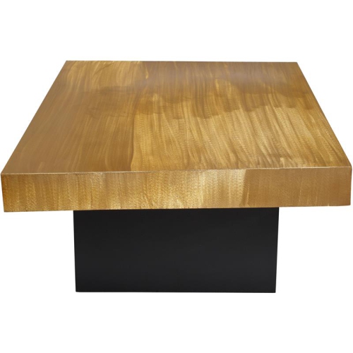 Meridian Furniture Palladium Textured Metal Coffee Table in Gold
