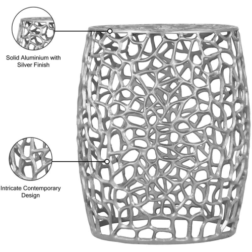 Meridian Furniture Priya Solid Chrome Aluminum End Table