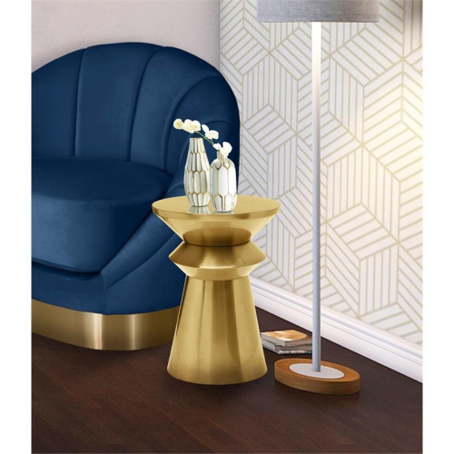 Meridian Furniture Jai Rich Gold Brushed Metal End Table