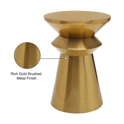 Meridian Furniture Jai Rich Gold Brushed Metal End Table