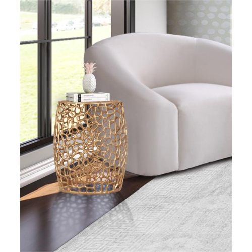 Meridian Furniture Priya Solid Gold Aluminum End Table