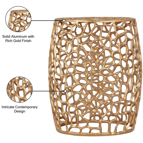 Meridian Furniture Priya Solid Gold Aluminum End Table