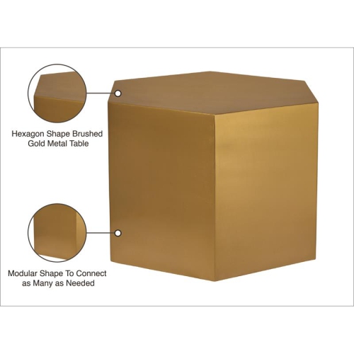 Meridian Furniture Hexagon Brushed Gold Modular Coffee Table