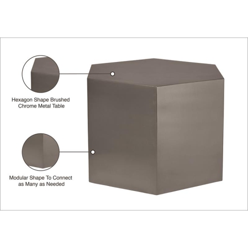 Meridian Furniture Hexagon Brushed Chrome Modular Coffee Table