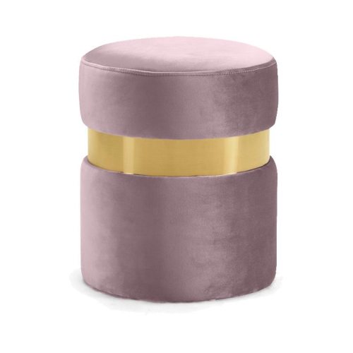 MERIDIAN FURNITURE  Hailey Contemporary Velvet Ottoman/stool In In Pink