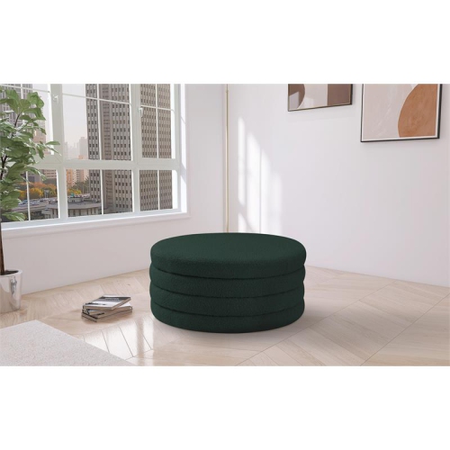Meridian Furniture Aphia Green Boucle Fabric Ottoman/Coffee Table