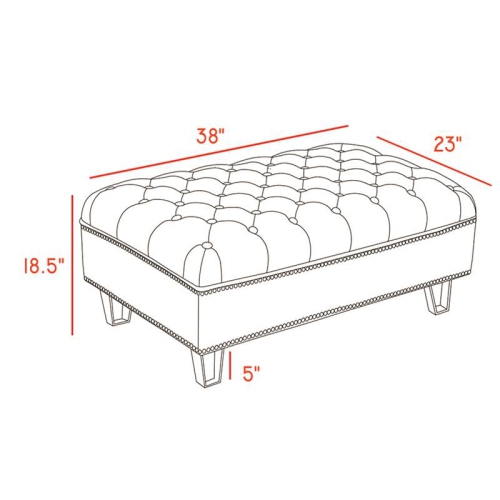 Meridian Furniture Lucas Navy Velvet Ottoman