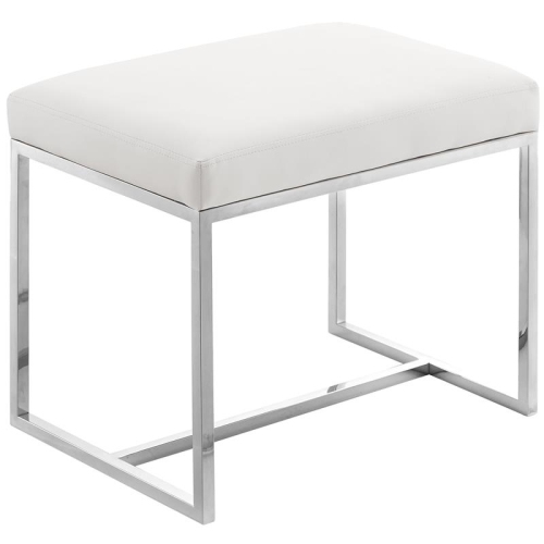 Meridian Furniture Monroe Chrome Ottoman / Stool