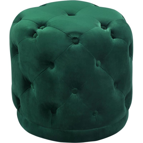 MERIDIAN FURNITURE  Harper Contemporary Velvet Ottoman/stool In Green